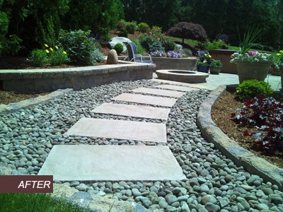 Pathway to new Paver Patio