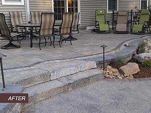 Paver Patio with Landscape Lighting
