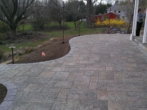 Paver patio with blu 60 paver by Techo-Bloc
