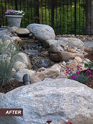 Landscape Water Fall and Patio