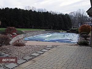 Before Backyard Transformation with Pool Before Backyard Transformation with Pool
