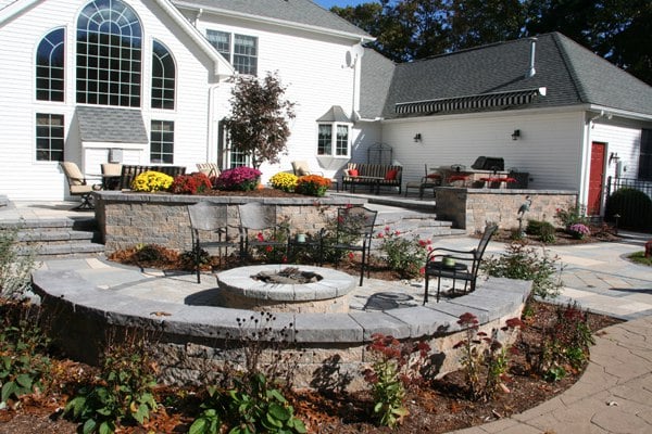 Patio with Fire Pit and Outdoor Kitchen