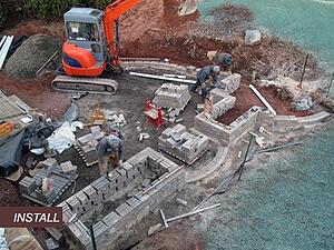 Retaining Wall Installation by Bahler Brothers