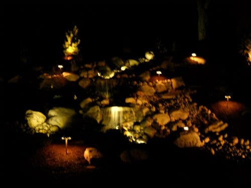 Large Pondless Waterfall at night