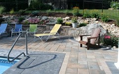 pool patio with techo-bloc royale