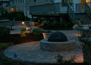 Landscape Lighting with Patio and Fire Pit