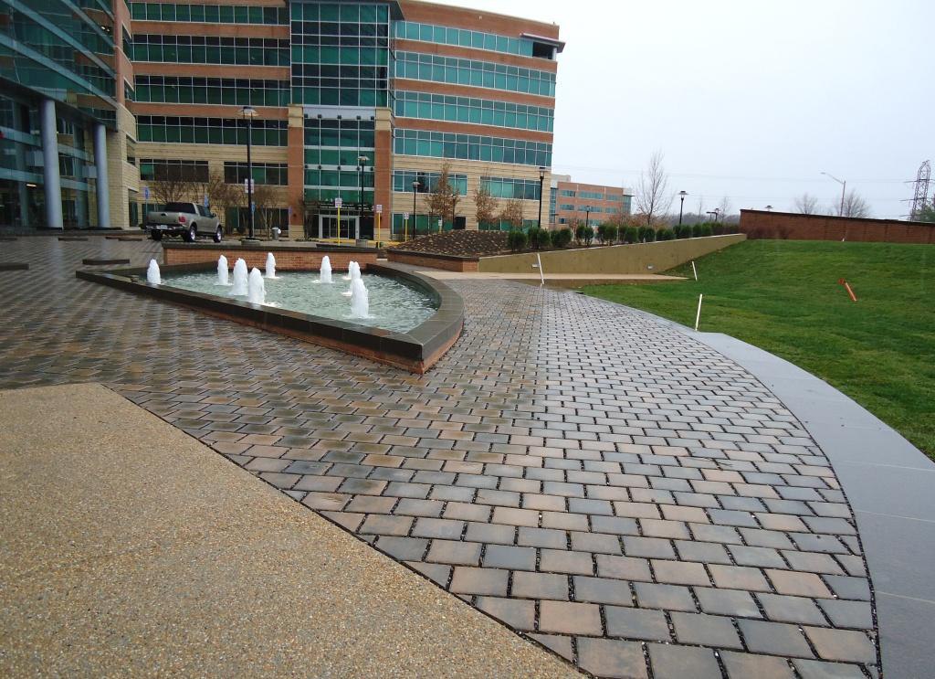 Permeable Pavers and water feature