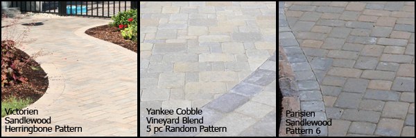 paver colors, textures and shapes