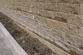 Retaining wall with efflorescence.