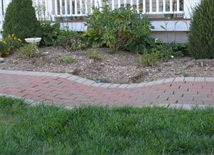settled area of pavers