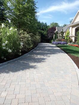 Improving Curb Appeal with Paver Driveway and Landscaping by Bahler Brothers in CT