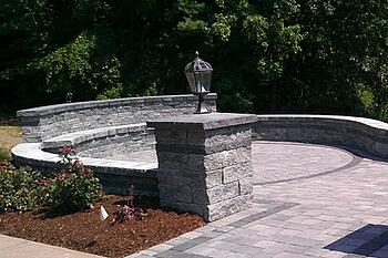 Sitting bench and sitting wall installed by Bahler Brothers in South Windsor, CT Sitting bench and sitting wall installed by Bahler Brothers in South Windsor, CT
