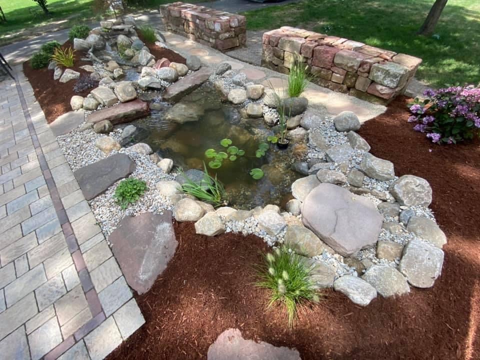 Bahler Brothers water feature edge of patio