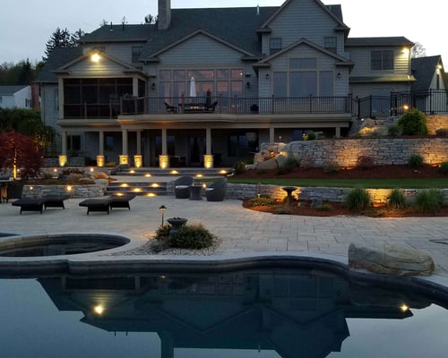 Patio with accent lighting