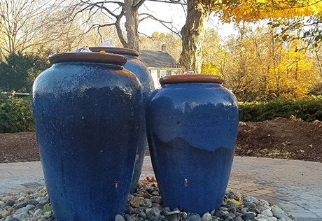 Pondless Water Feature triple urn fountain